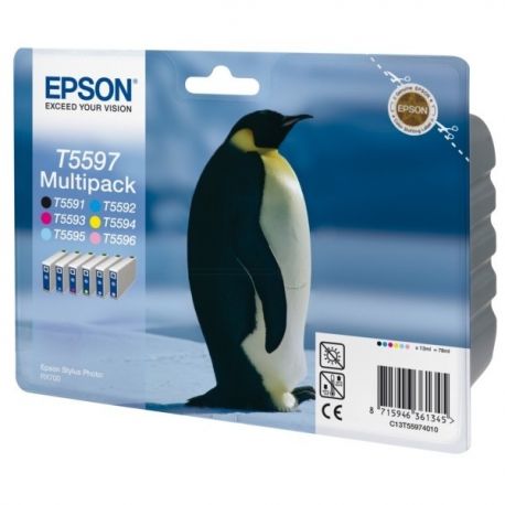 Cartouche Epson T559740 (X4) Noire + Couleurs 400 Pages