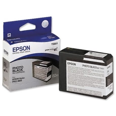 Cartouche Epson T5801 Noire Photo 80ML Cartouche Epson T5801 Noire Photo 80ML