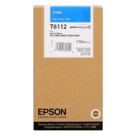 Cartouche Epson T6112 Cyan 110ML Cartouche Epson T6112 Cyan 110ML