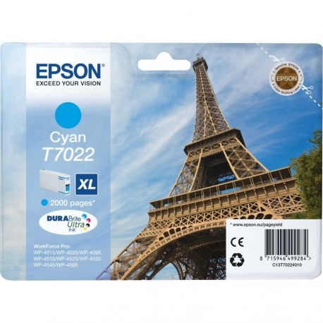 Cartouche Epson T7022 Cyan 21ML Cartouche Epson T7022 Cyan 21ML
