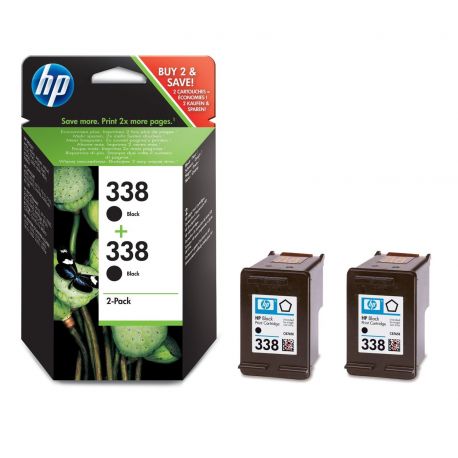 Cartouche Hp N°338 - Pack de 2 - Noire 450 Pages Cartouche Hp N°338 - Pack de 2 - Noire 450 Pages