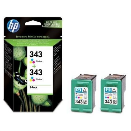 Cartouche Hp N°343 - Pack de 2 - Couleurs 330 Pages Cartouche Hp N°343 - Pack de 2 - Couleurs 330 Pages