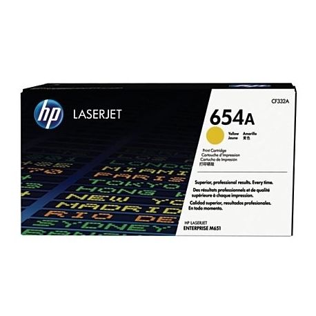 Toner Hp N°654A Jaune 15000 Pages Toner Hp N°654A Jaune 15000 Pages