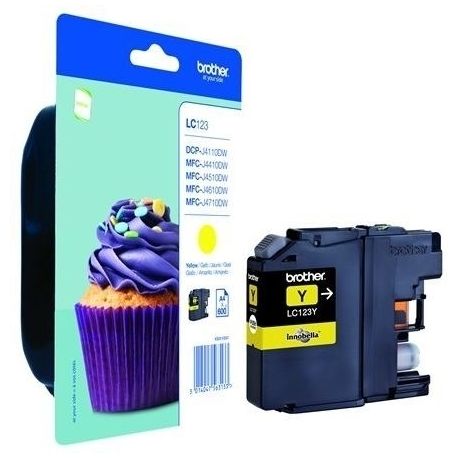 Cartouche Brother LC-123 Jaune 600 Pages Cartouche Brother LC-123 Jaune 600 Pages