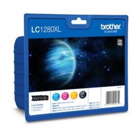 Cartouche Brother LC1280 XL - Pack de 4 - Noire et Couleurs 500 Pages