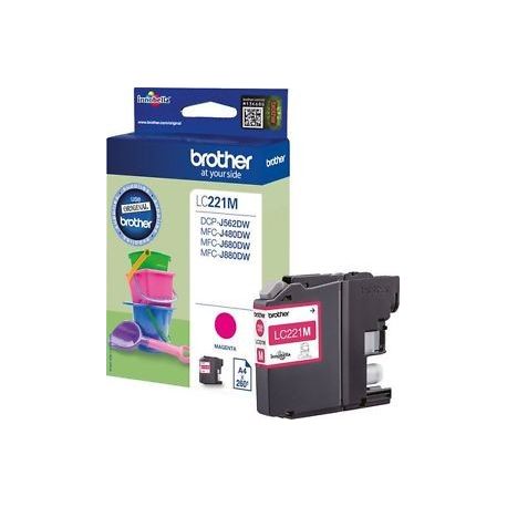 Cartouche Brother LC-221 Magenta 260 Pages Cartouche Brother LC-221 Magenta 260 Pages