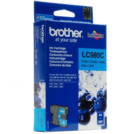 Cartouche Brother LC-980 Cyan 260 Pages Cartouche Brother LC-980 Cyan 260 Pages