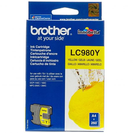 Cartouche Brother LC-980 Jaune 260 Pages Cartouche Brother LC-980 Jaune 260 Pages