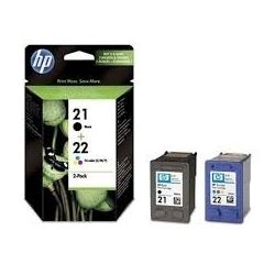 Cartouche Hp N°21 et 22 - Pack de 2 - Noire et Couleurs 360 Pages