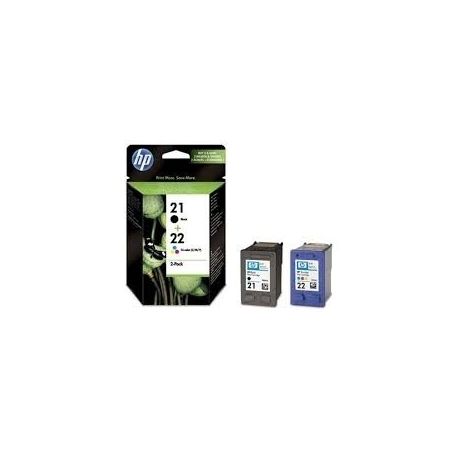 Cartouche Hp N°21 et 22 - Pack de 2 - Noire et Couleurs 360 Pages Cartouche Hp N°21 et 22 - Pack de 2 - Noire et Couleurs 360 Pages