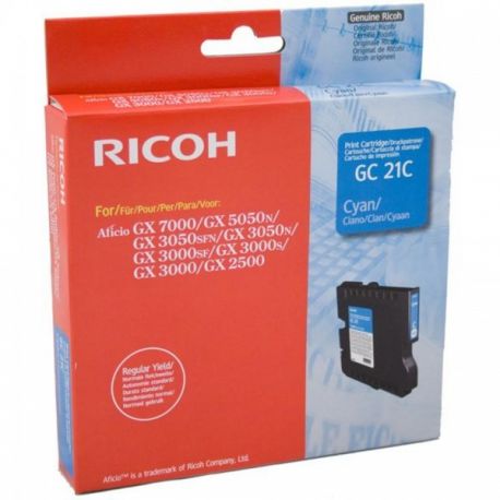 Cartouche Ricoh GC-21C Cyan 1000 Pages Cartouche Ricoh GC-21C Cyan 1000 Pages