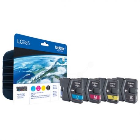 Cartouche Brother LC985 - Pack de 4 - Noire et Couleurs 260 Pages Cartouche Brother LC985 - Pack de 4 - Noire et Couleurs 260 Pages