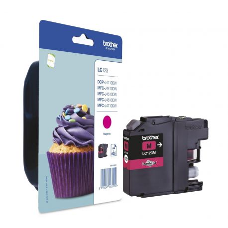 Cartouche Brother LC-123 Magenta 600 Pages Cartouche Brother LC-123 Magenta 600 Pages