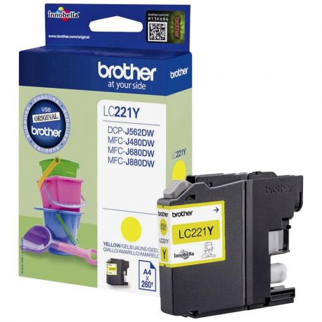 Cartouche Brother LC-221 Jaune 260 Pages