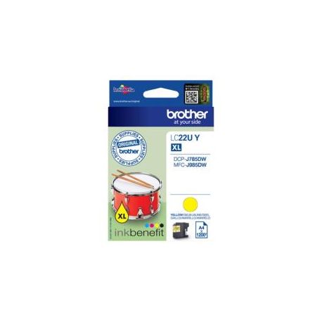Cartouche Brother LC22U Jaune 1200 Pages Cartouche Brother LC22U Jaune 1200 Pages
