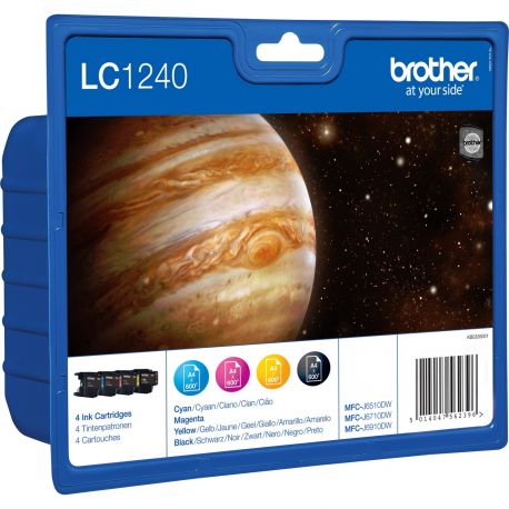 Cartouche Brother LC1240 (X4) Noire et Couleurs 600 Pages Cartouche Brother LC1240 (X4) Noire et Couleurs 600 Pages