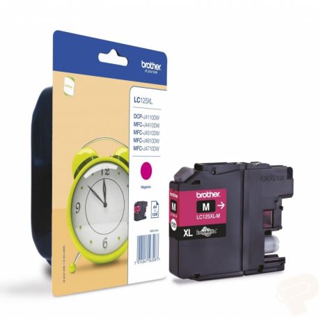 Cartouche Brother LC-125 XL Magenta 1200 Pages Cartouche Brother LC-125 XL Magenta 1200 Pages