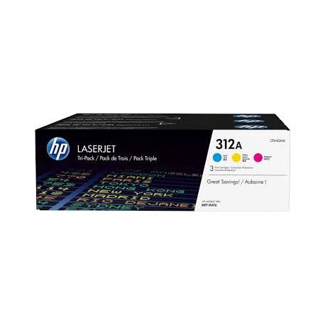 Toner Hp N°312A - Pack de 3 - Couleurs 2700 Pages Toner Hp N°312A - Pack de 3 - Couleurs 2700 Pages