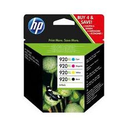 Cartouche Hp N°920 XL - Pack de 4 - Noire et Couleurs 7ML