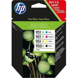 Cartouche Hp N°950 XL et 951 XL - Pack de 4 - Noir et Couleurs 17ML