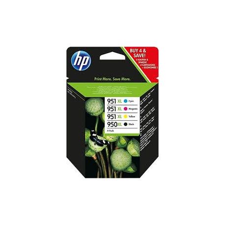 Cartouche Hp N°950 XL et 951 XL - Pack de 4 - Noir et Couleurs 17ML