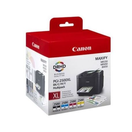 Cartouche Canon PGI-2500 XL - Pack de 4 - Noire et Couleurs 70ML