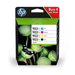 Cartouche Hp N°903 XL - Pack de 4 - Noire et Couleurs 825 Pages