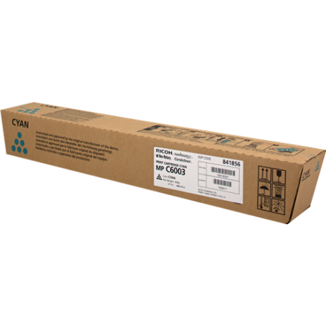 Toner Ricoh 841856 Pour MP C6003 Cyan 22500 Pages