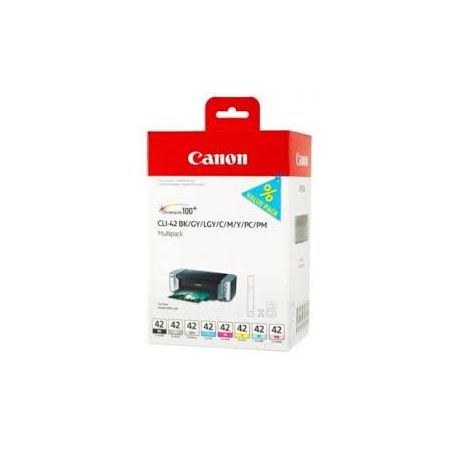Cartouche Canon CLI-42 Pack de 8 - Noire et Couleurs 420 Pages