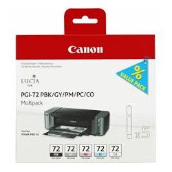 Cartouche Canon PGI-72 - Pack de 5 - Noire et Couleurs 14ML