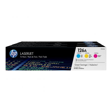 Toner Hp N°126A - Pack de 3 - Couleurs 1000 Pages