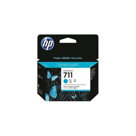 Cartouche Hp N° 711 - Pack de 3 - Cyan 29ML Cartouche Hp N° 711 - Pack de 3 - Cyan 29ML