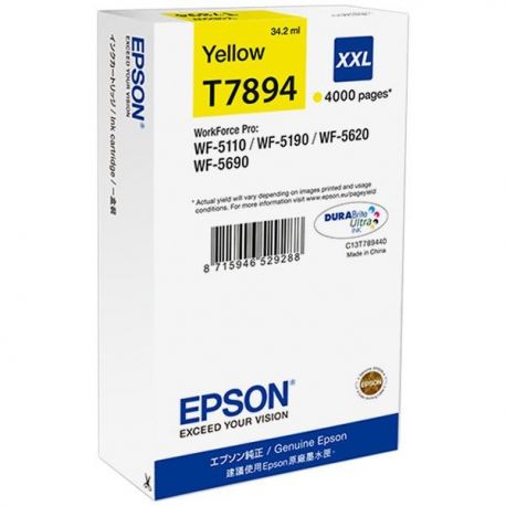 Cartouche Epson T7894 XXL Jaune 34ML Cartouche Epson T7894 XXL Jaune 34ML