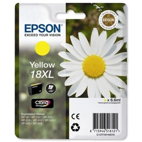 Cartouche Epson 18XL Jaune 450 Pages Cartouche Epson 18XL Jaune 450 Pages