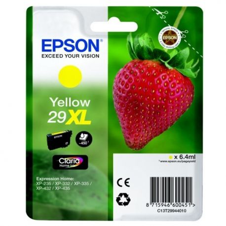 Cartouche Epson 29XL Jaune 450 Pages Cartouche Epson 29XL Jaune 450 Pages