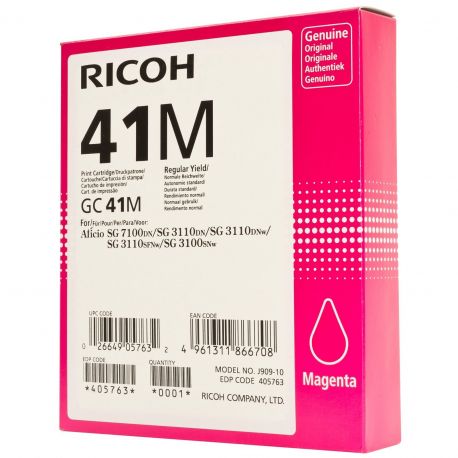 Cartouche Ricoh GC-41M Magenta 2200 Pages Cartouche Ricoh GC-41M Magenta 2200 Pages