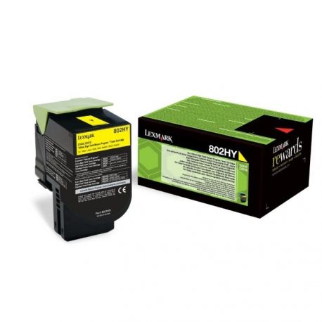 Toner Lexmark 80C2HY0 Pour CX410 Jaune 3000 Pages Toner Lexmark 80C2HY0 Pour CX410 Jaune 3000 Pages