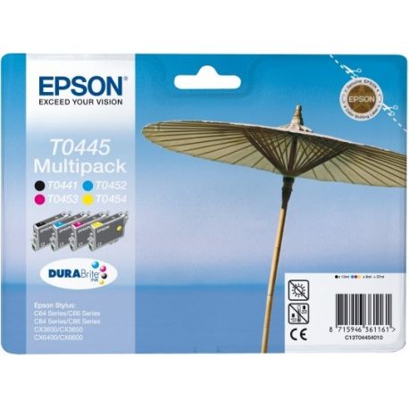 Cartouche Epson T0445 Stylus 64 (X4) Noire + Couleurs 400 Pages