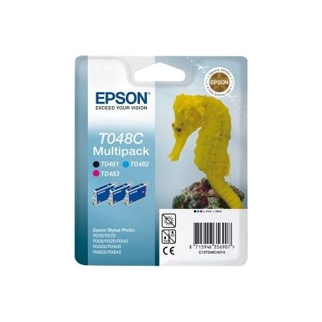 Cartouche Epson T048C Stylus 300 (X3) Noire Cyan Et Magenta 430 Pages Cartouche Epson T048C Stylus 300 (X3) Noire Cyan Et Magenta 430 Pages