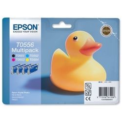 Cartouche Epson T0556 Stylus R240 (X4) Noire + Couleurs 290 Pages