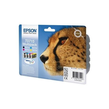 Cartouche Epson T0715 Stylus 4000 (X4) Noire + Couleurs 24ML