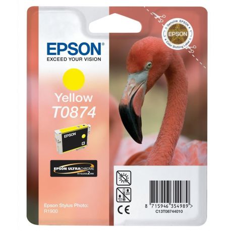 Cartouche Epson T0874 Stylus R1900 Jaune 1160 Pages Cartouche Epson T0874 Stylus R1900 Jaune 1160 Pages
