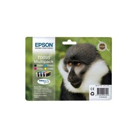 Cartouche Epson T0895 - Pack de 4 - Noire et Couleurs 3ML