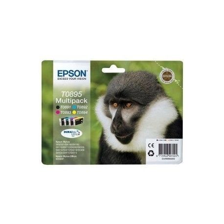 Cartouche Epson T0895 - Pack de 4 - Noire et Couleurs 3ML Cartouche Epson T0895 - Pack de 4 - Noire et Couleurs 3ML