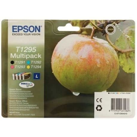 Cartouche Epson T1295 - Pack de 4 - Noire et Couleurs 425 Pages
