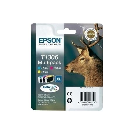 Cartouche Epson T1306 STYLUSBX320FW (X3) Couleurs 30ML Cartouche Epson T1306 STYLUSBX320FW (X3) Couleurs 30ML