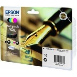 Cartouche Epson 16XL (X4) Noire + Couleurs 32ML