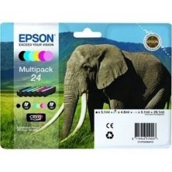 Cartouche Epson 24 - Pack de 6 - Noire et Couleurs 5ML