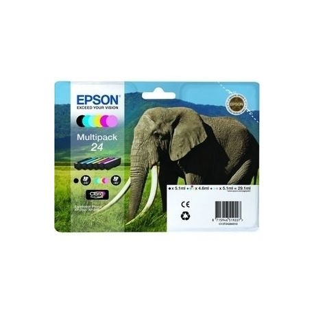 Cartouche Epson 24 - Pack de 6 - Noire et Couleurs 5ML