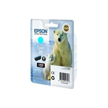 Cartouche Epson 26 Cyan 300 Pages Cartouche Epson 26 Cyan 300 Pages